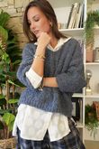 Hygge Boucle Slouch Knit Denim /17=